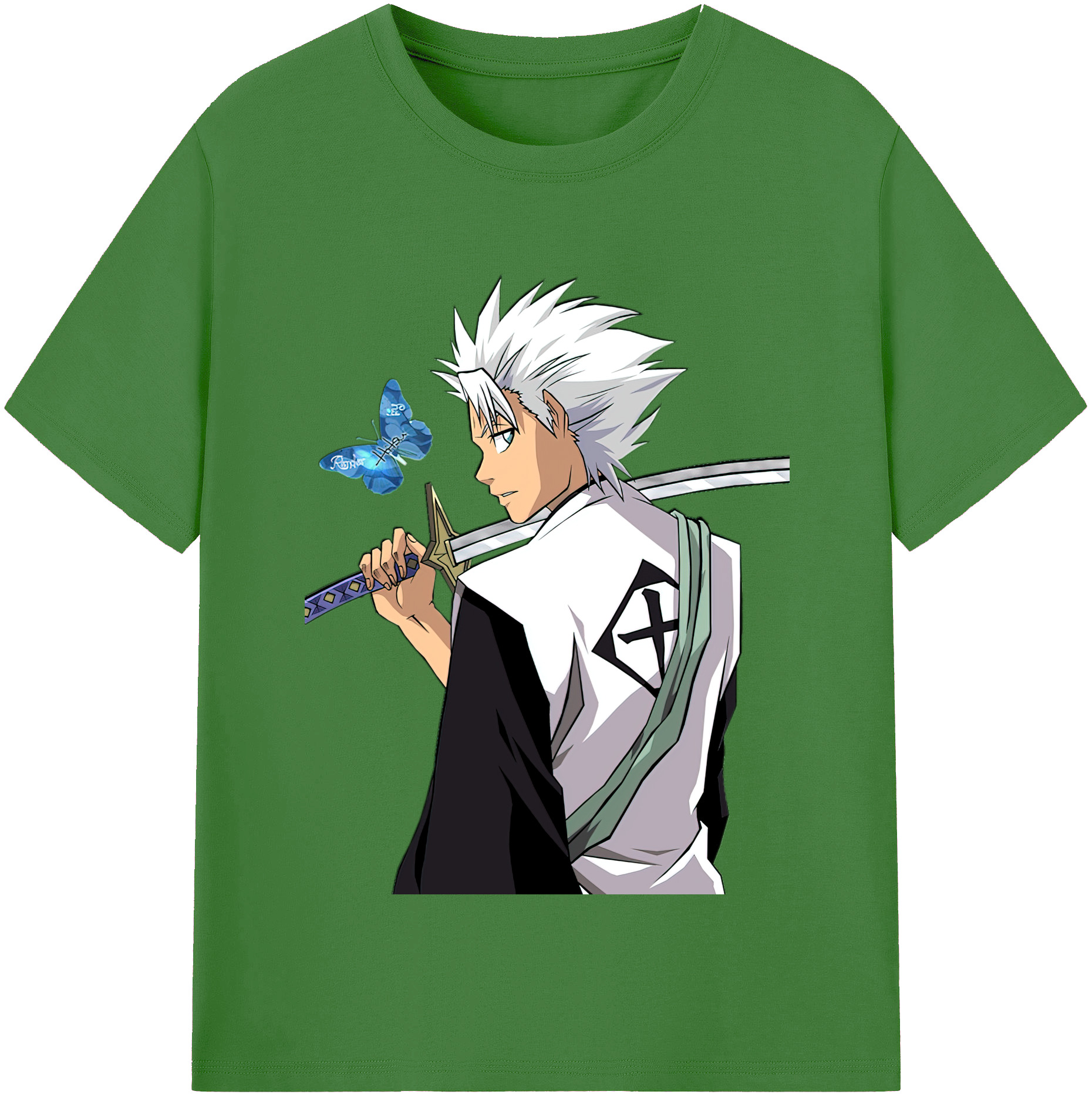 （画像用） ブリーチ 日番谷冬獅郎（ひつがや とうしろう） BLEACH Hitsugaya Toushirou レディースカジュアルプリントTシャツ（綿100％）